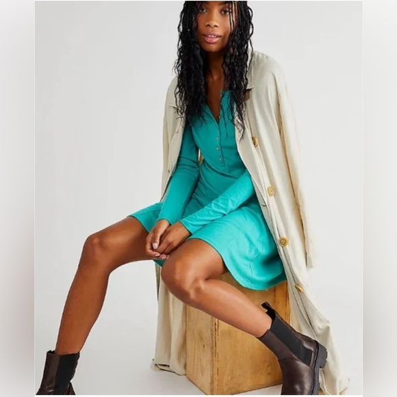 Free People Dresses & Skirts - Free People Mini Dress - Garden Water (Teal)